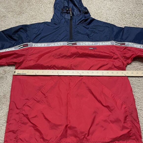 Mens Vintage Tommy Hilfiger Tommy Jeans Yellow Pullover Rain Windbreaker Size XL - Picture 9 of 10
